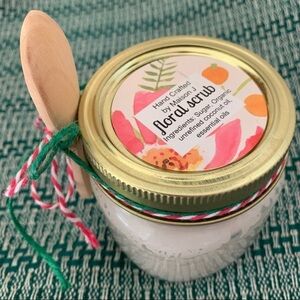 Floral sugar scrub, hand crafted, all natural exfoliating and moisturizi…